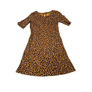 Old Navy Girls Orange Cheetah Animal Print Dress Size Small